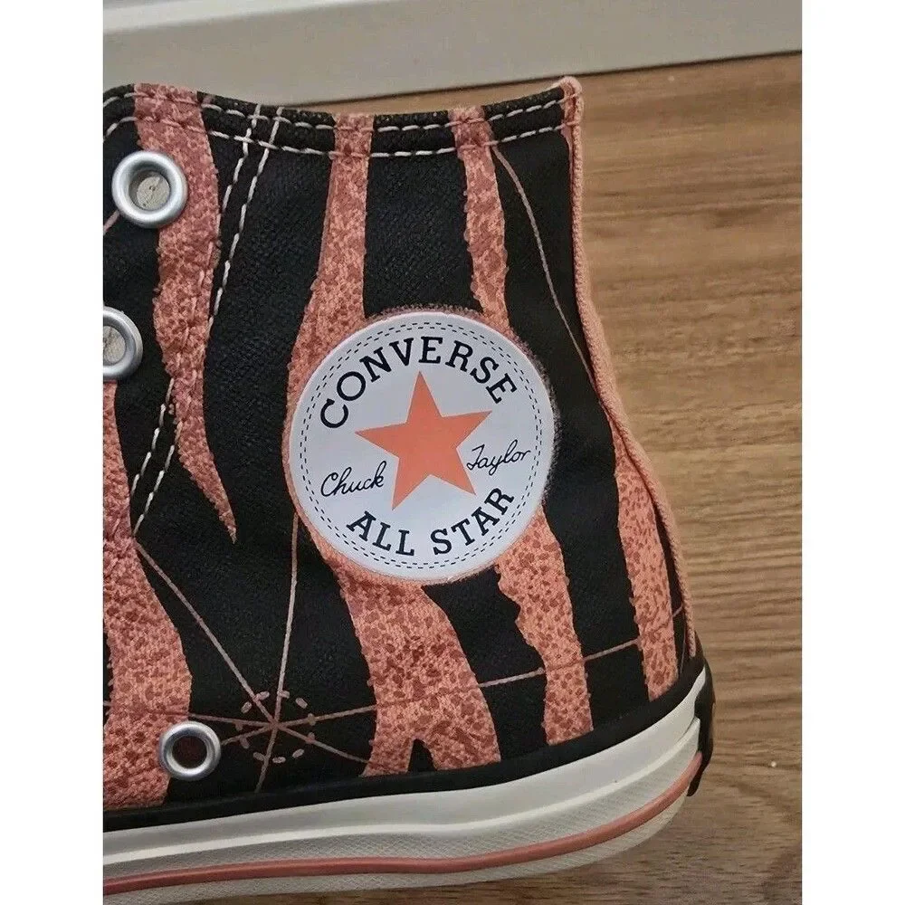 Converse Dr Woo Shoe Sz 2 Kids Chuck Taylor All Star Black Orange